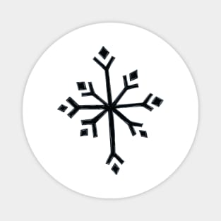 Large Snowflake Digital Illustration in Black Magnet